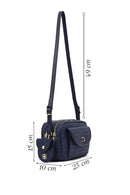 Women's Navy Blue Long Strap Knitted Crossbody Bag | Derimod Women's Navy Blue Long Strap Knitted Crossbody Bag | Derimod