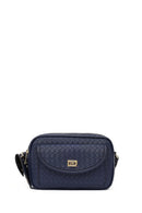 Women's Navy Blue Long Strap Knitted Crossbody Bag | Derimod Women's Navy Blue Long Strap Knitted Crossbody Bag | Derimod