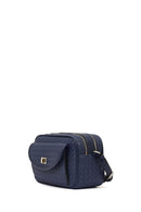 Women's Navy Blue Long Strap Knitted Crossbody Bag | Derimod Women's Navy Blue Long Strap Knitted Crossbody Bag | Derimod