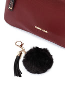 Kadın Bordo Aksesuar Detaylı Çapraz Çanta | Derimod Kadın Bordo Aksesuar Detaylı Çapraz Çanta | Derimod