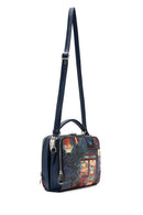 Kadın Lacivert Uzun Askılı Desenli Kol Çantası | Derimod Kadın Lacivert Uzun Askılı Desenli Kol Çantası | Derimod