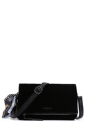 Kadın Siyah Süet Çapraz Çanta | Derimod Kadın Siyah Süet Çapraz Çanta | Derimod