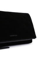 Kadın Siyah Süet Çapraz Çanta | Derimod Kadın Siyah Süet Çapraz Çanta | Derimod