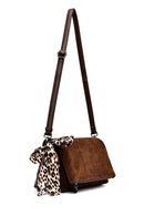 Woman Brown Suede Crossbody Bag | Derimod Woman Brown Suede Crossbody Bag | Derimod