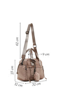 Women's Beige Long Strap Fabric Sleeve Bag with Accessory Details | Derimod Women's Beige Long Strap Fabric Sleeve Bag with Accessory Details | Derimod