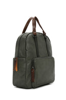 Women's Khaki Casual Backpack | Derimod Women's Khaki Casual Backpack | Derimod