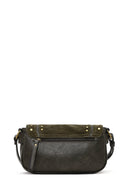 Women's Khaki Long Strap Studded Suede Crossbody Bag | Derimod Women's Khaki Long Strap Studded Suede Crossbody Bag | Derimod