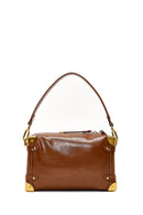 Women's Tan Long Strap Suede Leather Mini Shoulder Bag | Derimod Women's Tan Long Strap Suede Leather Mini Shoulder Bag | Derimod