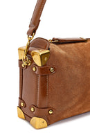 Kadın Taba Uzun Askılı Süet Deri Mini Kol Çantası | Derimod Kadın Taba Uzun Askılı Süet Deri Mini Kol Çantası | Derimod