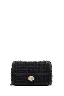 Kadın Siyah Uzun Askılı Desenli Mini Çapraz Çanta | Derimod Kadın Siyah Uzun Askılı Desenli Mini Çapraz Çanta | Derimod