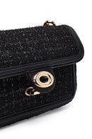 Kadın Siyah Uzun Askılı Desenli Mini Çapraz Çanta | Derimod Kadın Siyah Uzun Askılı Desenli Mini Çapraz Çanta | Derimod