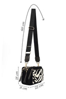 Women's Black Long Strap Patterned Crossbody Bag | Derimod Women's Black Long Strap Patterned Crossbody Bag | Derimod