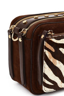 Women's Brown Long Strap Patterned Crossbody Bag | Derimod Women's Brown Long Strap Patterned Crossbody Bag | Derimod