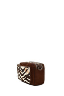 Women's Brown Long Strap Patterned Crossbody Bag | Derimod Women's Brown Long Strap Patterned Crossbody Bag | Derimod