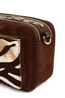 Women's Brown Long Strap Patterned Crossbody Bag | Derimod Women's Brown Long Strap Patterned Crossbody Bag | Derimod