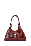 Women's Burgundy Charm Shoulder Bag | Derimod Women's Burgundy Charm Shoulder Bag | Derimod