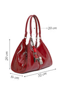 Women's Burgundy Charm Shoulder Bag | Derimod Women's Burgundy Charm Shoulder Bag | Derimod