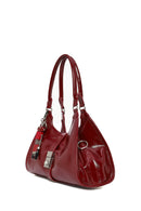 Women's Burgundy Charm Shoulder Bag | Derimod Women's Burgundy Charm Shoulder Bag | Derimod