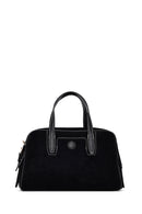Women's Black Long Strap Suede Handbag | Derimod Women's Black Long Strap Suede Handbag | Derimod