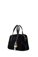 Women's Black Long Strap Suede Handbag | Derimod Women's Black Long Strap Suede Handbag | Derimod