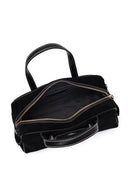 Women's Black Long Strap Suede Handbag | Derimod Women's Black Long Strap Suede Handbag | Derimod