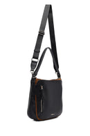 Kadın Siyah Uzun Askılı Deri Omuz Çantası | Derimod Kadın Siyah Uzun Askılı Deri Omuz Çantası | Derimod