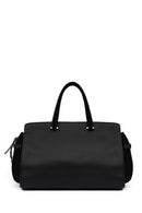 Women's Black Long Strap Suede Shoulder Bag with Accessories | Derimod Women's Black Long Strap Suede Shoulder Bag with Accessories | Derimod