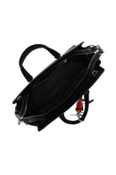 Women's Black Long Strap Suede Shoulder Bag with Accessories | Derimod Women's Black Long Strap Suede Shoulder Bag with Accessories | Derimod