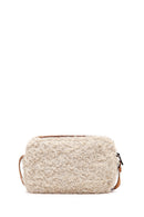 Women's Cream Long Strap Plush Crossbody Bag | Derimod Women's Cream Long Strap Plush Crossbody Bag | Derimod