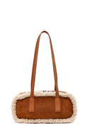 Women's Tan Suede Shoulder Bag | Derimod Women's Tan Suede Shoulder Bag | Derimod