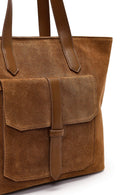 Kadın Taba Uzun Askılı Süet Omuz Çantası | Derimod Kadın Taba Uzun Askılı Süet Omuz Çantası | Derimod