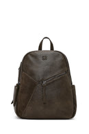 Women's Khaki Backpack with Accessories | Derimod Women's Khaki Backpack with Accessories | Derimod