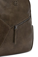 Women's Khaki Backpack with Accessories | Derimod Women's Khaki Backpack with Accessories | Derimod