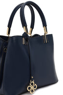 Women's Navy Blue Long Strap Accessory Detailed Shoulder Bag | Derimod Women's Navy Blue Long Strap Accessory Detailed Shoulder Bag | Derimod