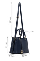 Women's Navy Blue Long Strap Accessory Detailed Shoulder Bag | Derimod Women's Navy Blue Long Strap Accessory Detailed Shoulder Bag | Derimod