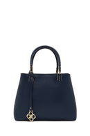 Women's Navy Blue Long Strap Accessory Detailed Shoulder Bag | Derimod Women's Navy Blue Long Strap Accessory Detailed Shoulder Bag | Derimod