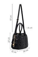 Kadın Siyah Uzun Askılı Baskılı Kol Çantası | Derimod Kadın Siyah Uzun Askılı Baskılı Kol Çantası | Derimod