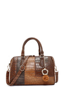 Kadın Taba Uzun Askılı Desenli Kol Çantası | Derimod Kadın Taba Uzun Askılı Desenli Kol Çantası | Derimod