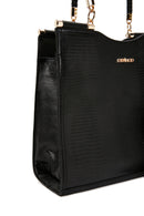 Kadın Siyah Baskılı Uzun Askılı Omuz Çantası | Derimod Kadın Siyah Baskılı Uzun Askılı Omuz Çantası | Derimod