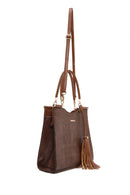 Kadın Taba Baskılı Uzun Askılı Omuz Çantası | Derimod Kadın Taba Baskılı Uzun Askılı Omuz Çantası | Derimod