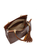 Kadın Taba Baskılı Uzun Askılı Omuz Çantası | Derimod Kadın Taba Baskılı Uzun Askılı Omuz Çantası | Derimod