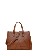 Women's Tan Long Strap Printed Classic Shoulder Bag | Derimod Women's Tan Long Strap Printed Classic Shoulder Bag | Derimod