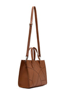 Women's Tan Long Strap Printed Classic Shoulder Bag | Derimod Women's Tan Long Strap Printed Classic Shoulder Bag | Derimod