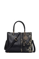 Kadın Siyah Baskılı Uzun Askılı Kol Çantası | Derimod Kadın Siyah Baskılı Uzun Askılı Kol Çantası | Derimod