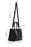 Kadın Siyah Baskılı Uzun Askılı Kol Çantası | Derimod Kadın Siyah Baskılı Uzun Askılı Kol Çantası | Derimod