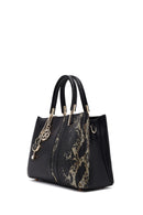 Kadın Siyah Baskılı Uzun Askılı Kol Çantası | Derimod Kadın Siyah Baskılı Uzun Askılı Kol Çantası | Derimod