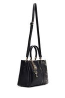 Kadın Siyah Baskılı Uzun Askılı Kol Çantası | Derimod Kadın Siyah Baskılı Uzun Askılı Kol Çantası | Derimod