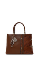 Women's Brown Printed Long Strap Shoulder Bag | Derimod Women's Brown Printed Long Strap Shoulder Bag | Derimod