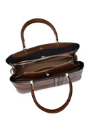 Women's Brown Printed Long Strap Shoulder Bag | Derimod Women's Brown Printed Long Strap Shoulder Bag | Derimod