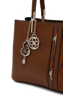 Women's Brown Printed Long Strap Shoulder Bag | Derimod Women's Brown Printed Long Strap Shoulder Bag | Derimod